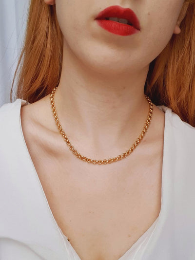 Vintage Gold Plated Rolo Chain Necklace