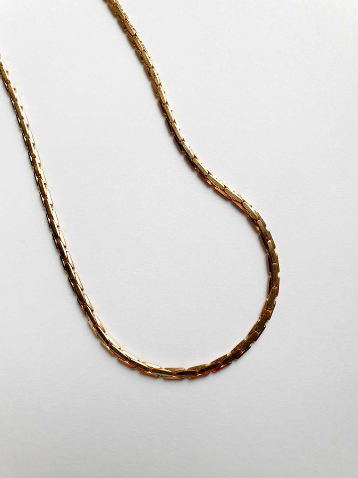 Vintage Gold Plated Flat Chain Necklace