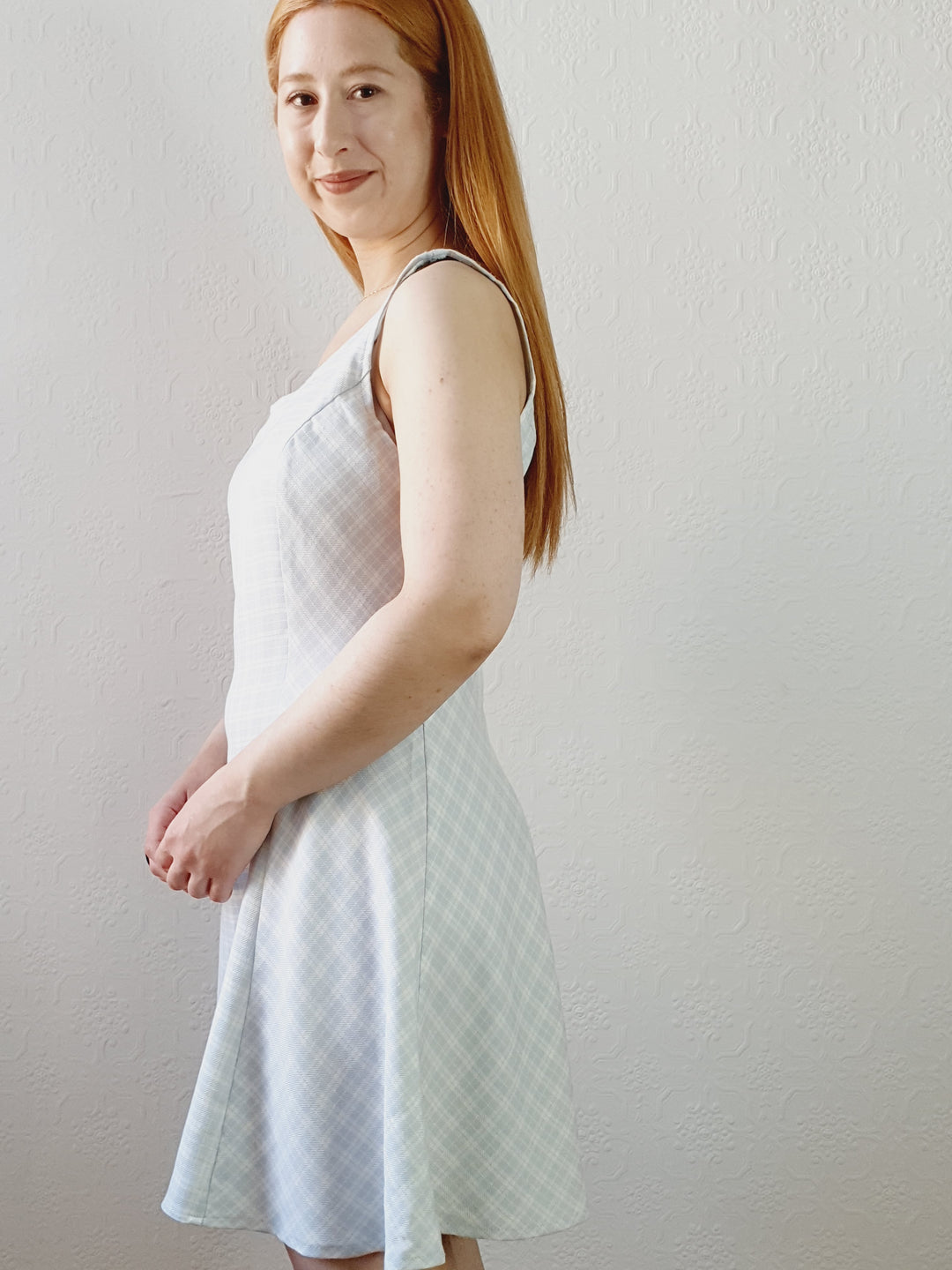 Vintage A-line Gingham Dress • S-M