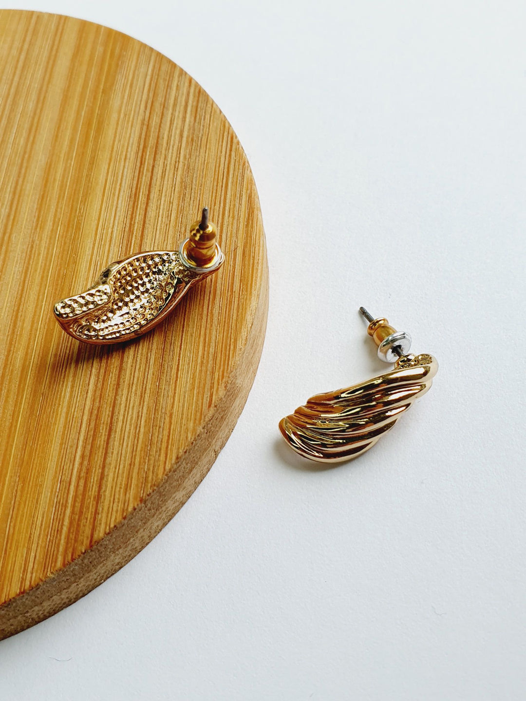 Vintage Gold Toned Twist Stud Earrings