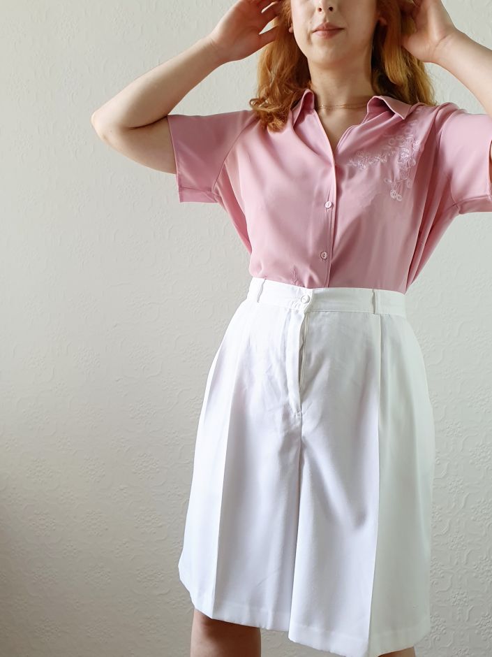 Vintage C&A White Short Culottes - M/L