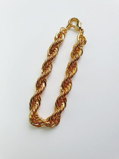Vintage Gold Plated Thick Rope Chain Bracelet