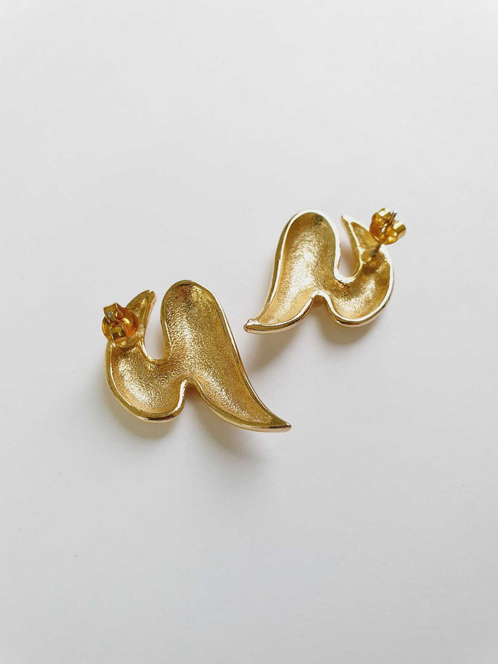 Vintage Gold Plated Statement Earrings