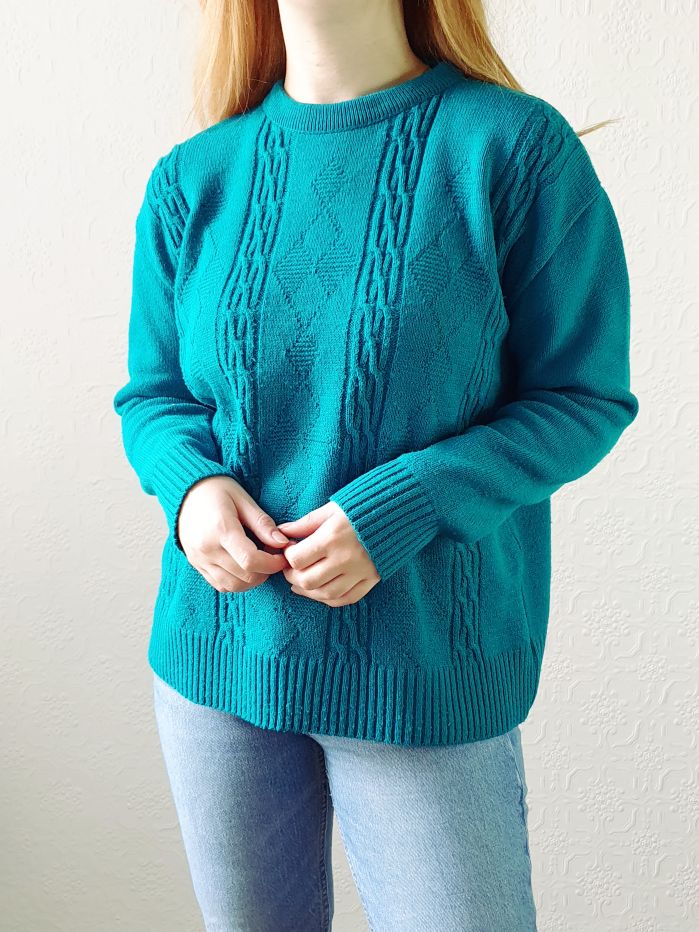 Vintage Teal Jumper - M/L