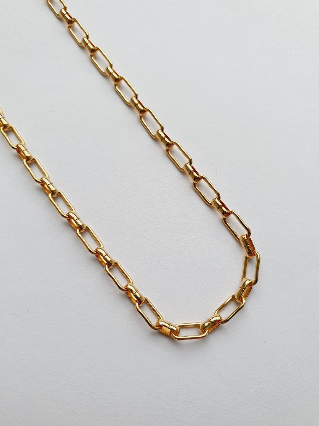 Vintage Gold Plated Paperclip Chain Necklace 16"