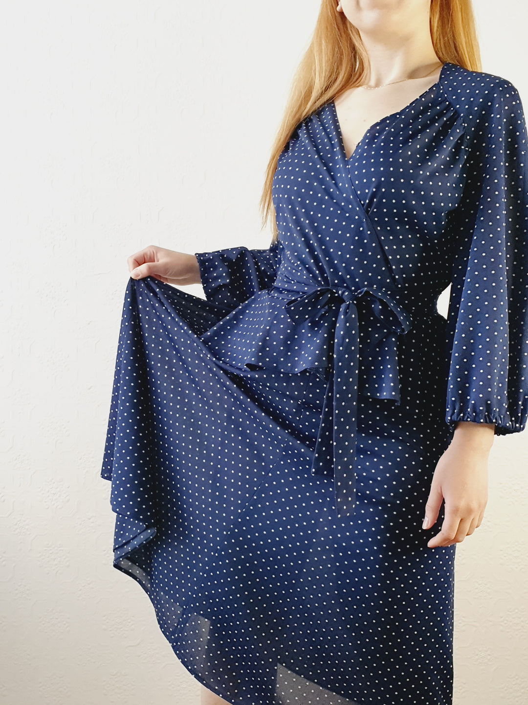 Vintage 1980s Polka Dot Dress - M